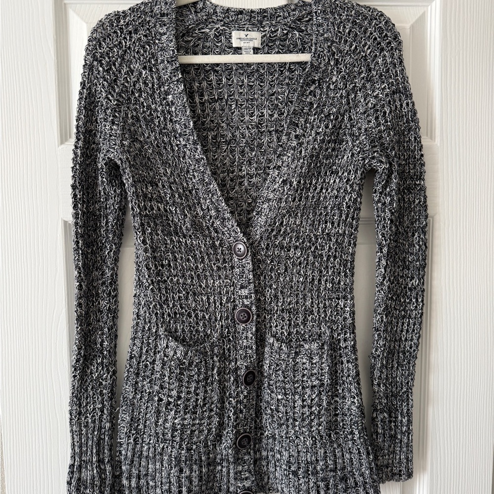 American Eagle Outfitters Gray Knit Cardigan